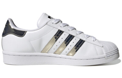 靴 adidas Superstar Vegan Cloud White Adidas Superstar Cloud White Silver Metallic Women's FW3915
