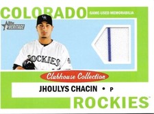 Jhoulys Chacin - 2013 Topps Heritage - Game Used Jersey - CCR-JCH Rockies