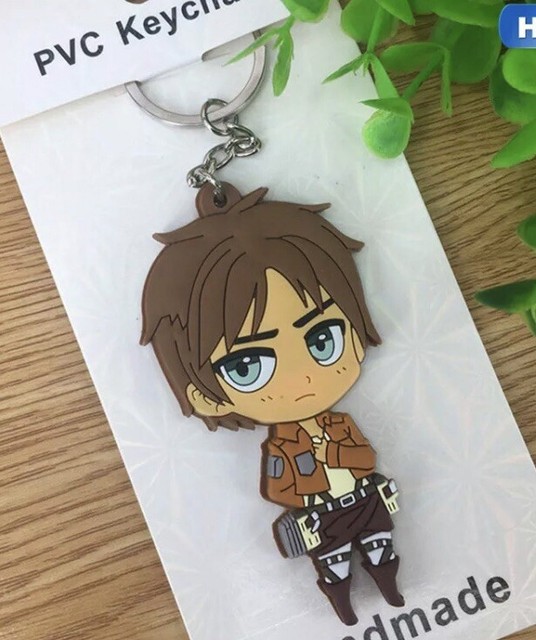 Attack On Titan Eren Yeager Keychain Key Ring 3” X 1.5” US Seller eBay