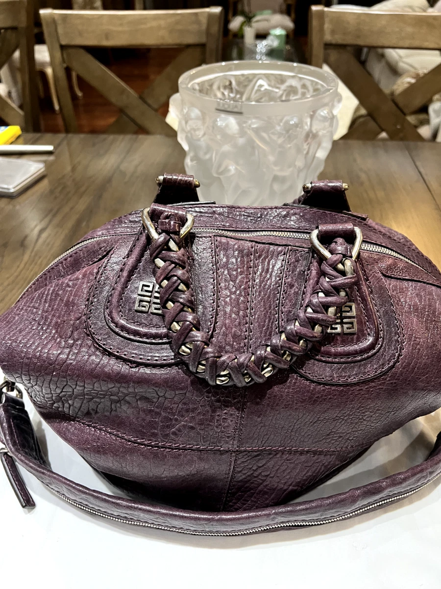 GIVENCHY Dark Purple leather double strap tote size Large on sale