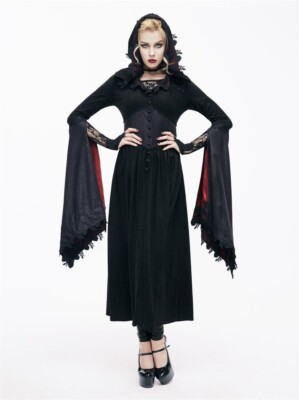 Custom Made to order Gothic Punk Witch hooded Dress plus 1x-10x (SZ16-52)Y151