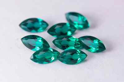 [WHOLESALE] LAB CREATED EMERALD FACETED MARQUISE SHAPE LOOSE GEMSTONE HYDROTHERM