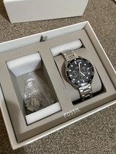 Fossil His and Her Fenmore 44mm and 36 mm Silver Stainless Steel  