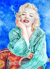 11,69 × 16,06" Classic Marilyn Monroe ~watercolor SIGNED/DATED