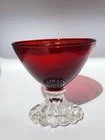 Vtg Anchor Hocking Glass Boopie Bubble Dessert, Sherbet Ruby Red Berwick 3.5"