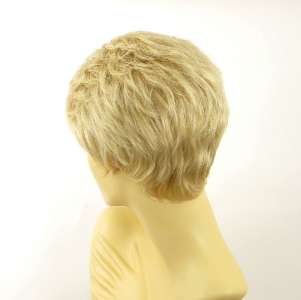 Perruque courte haut de gamme CLEMENTINE reflets blond doré méché - 4