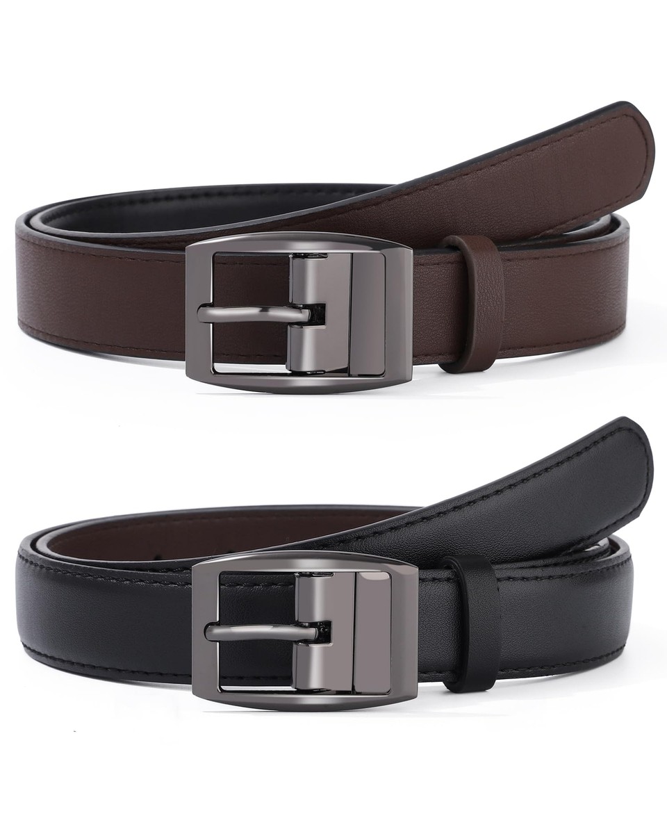 Reversible Womens Belts for Jeans, Black Ladies Belt with  display picture 2