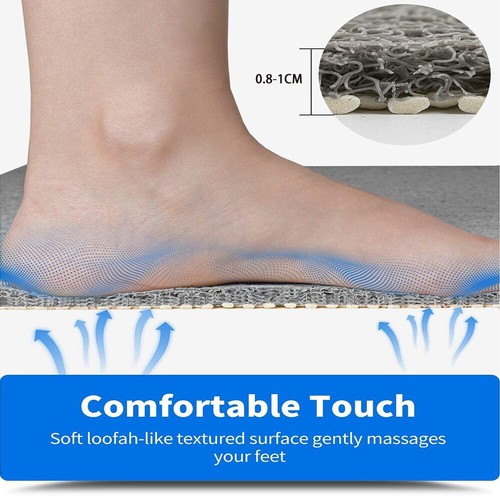 Shower Mat Rug Anti Slip Loofah Bathroom Bath Mat Carpet Water Drains Non Slip - Picture 7 of 21