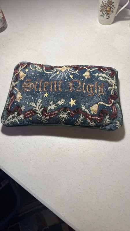 Silent Night Tapestry Throw Pillow Rectangle Approx 11-12 in Small