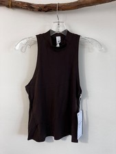 Lululemon Size Medium Wundermost Nulu Ultra Soft Mockneck Tank Espresso $58