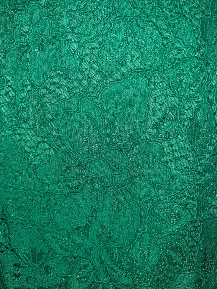 Vestido LANE BRYANT Talla Grande 4X 26W Línea A Verde Floral Encaje Sin Mangas Midi Foto 3 de 4