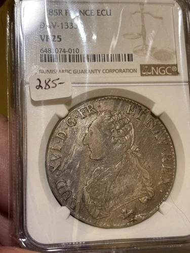 1785 R ECU Silver France Louis XVI DAV-1333 NGC VF25 Coin Beautiful Coin!!