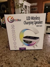 Gadgets And More LED Wireless Charging Speaker With Alarm Clock New In Box.