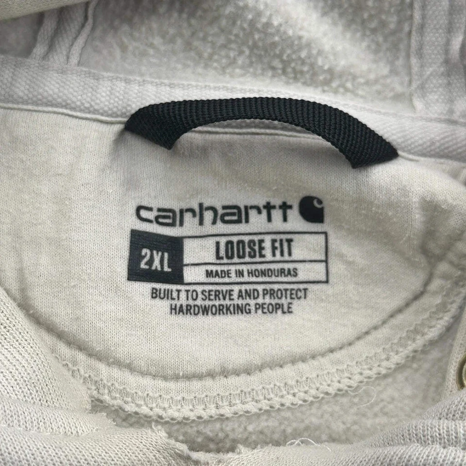 Sudadera con capucha Carhartt Spellout - 2XL algodón crema Foto 3 de 4