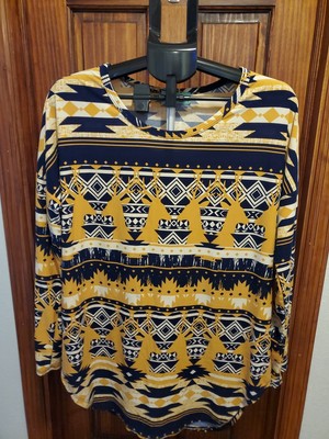 NWOT Womens Sz Large Long Sleeve Filly Flair Pullover Top Shirt Southwestern 