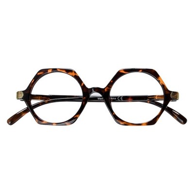 Eyekepper Small Hexagon Glasses for Women Reading - Mini +0.50, Tortoise 