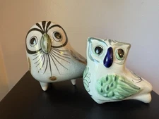 Lot Of 2 Mexican Tonala Pottery Owl Bird Ken Edward’s Signed