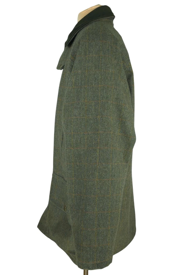 Hoggs of Fife Mens Green Wool Blend Hunting Shooting Tweed Jacket Coat Size XL - Image 3 of 4