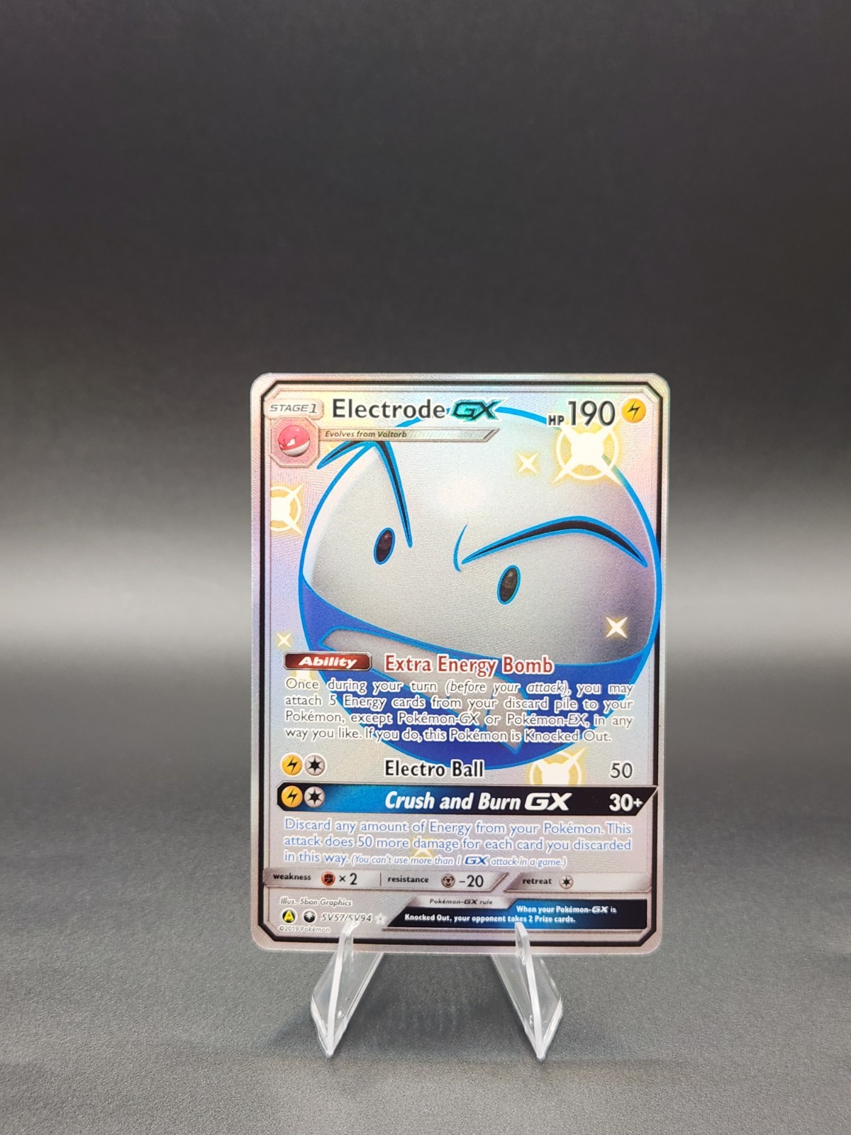 Pokémon TCG Electrode GX SV57/SV94 Shiny Secret Rare Card LP