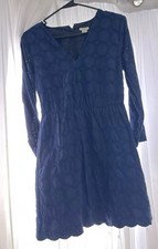 J.Crew women's size 2 Navy Blue Scalloped Hem Sheath Dress Midi Length