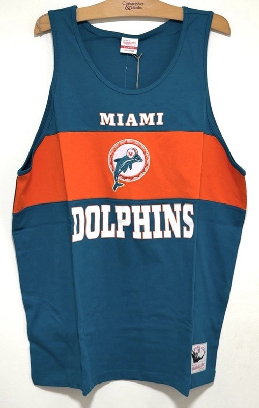 Miami Dolphins Mitchell & Ness NFL Tank Top Vintage Logo Mens XL New w/ Tags