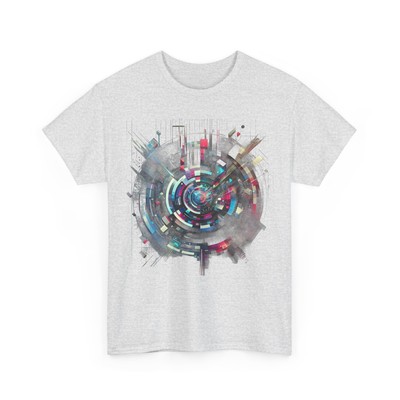 Abstract Glitch Art Graphic Tee Digital Cyberpunk Design Shirt