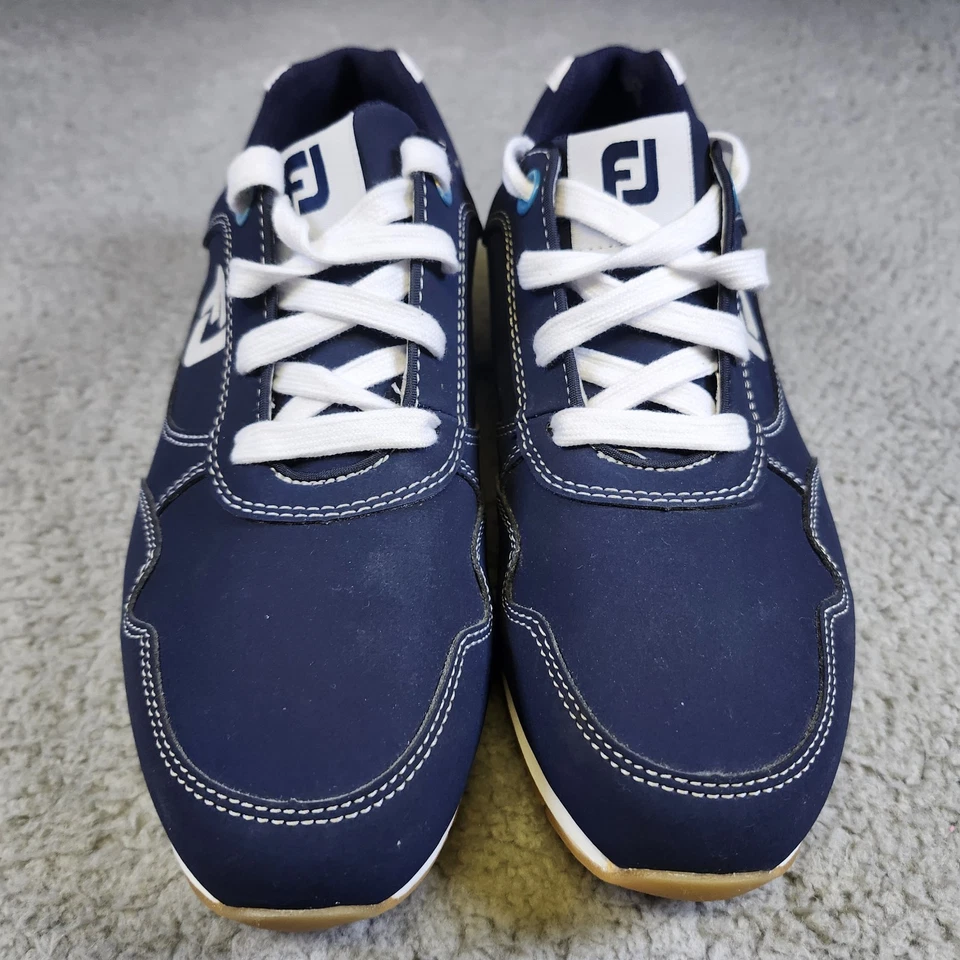 Sapatos casuais femininos Foot Joy tamanho 7 golfe azul marinho e branco snickers - Imagem 3 de 4