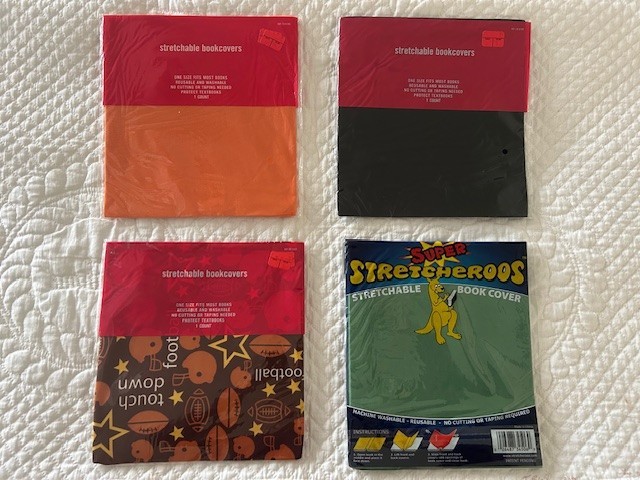 Four Stretchable Book Covers, New in Packages