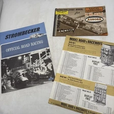 Lot of 3 1960 1970 Model Motoring Strombecker Catalog Aurora Road Racing Manual