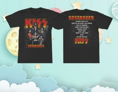 New!! Destroyer Kiss  50Th Anniversary Track List T-Shirt