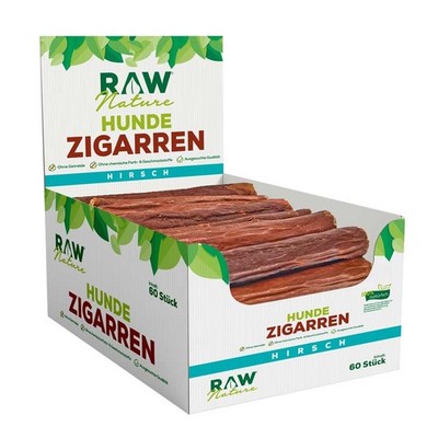 RAW Nature Hunde-Zigarren Hirsch 60 Stück   Vorratspack, Monoprotein