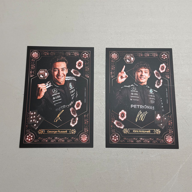 2025 Mercedes-AMG F1 Las Vegas GP Driver Cards - George Russell / Kimi Antonelli