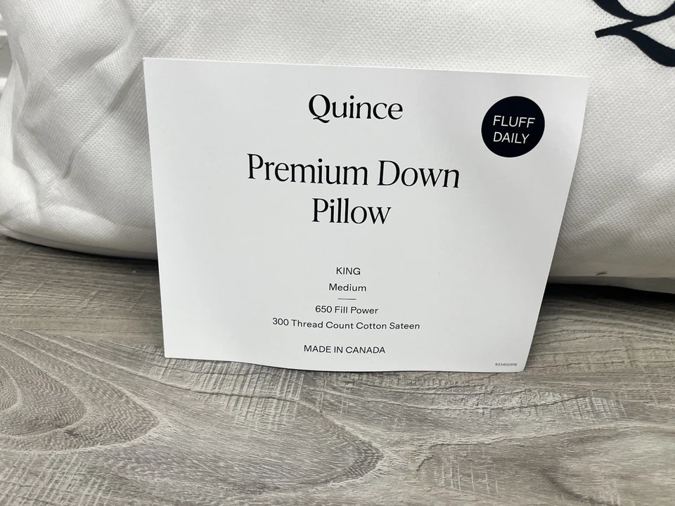 NWOT Quince White Duck Down Premium Pillow - King Medium - Image 2 of 4