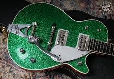 Gretsch G6129T Jet Japanese Green Sparkle-HEADSTOCK REPAIR