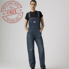 SALE Levi  s Vintage Denim Overalls Women's, Here And There Overall - Dark Wash
