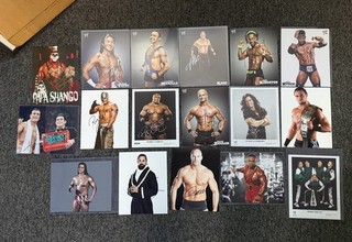 Lot of 17 WWE Signed 8x10 Photos Kofi Kane Mysterio Ryder Dolph Vickie McIntyre