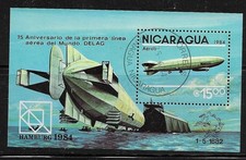Nicaragua 1984 75th Anniv. Of Zeppelin Flight M/S CTO (P238)