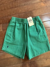New RALPH LAUREN Boy's Shorts Size 2/2T Green Chino w/pockets Elastic Waist