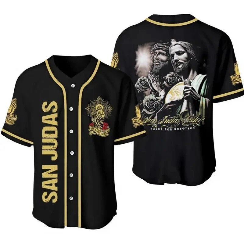 San Judas Tadeo Baseball Jersey – “Ruega Por Nosotros” Minimalist Mexico Faith