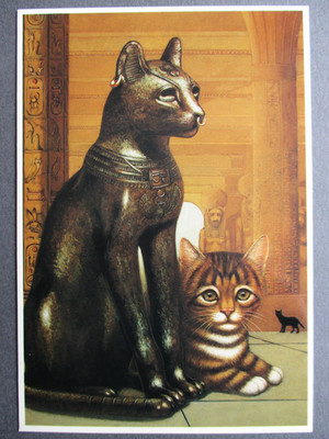 Katze POSTKARTE Mike The British Museum Katze Frances Broomfield berühmte Katzen unbenutzt