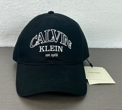 Calvin Klein Men's Black/White Curved Logo Baseball Cap/ Hat One Size NWT