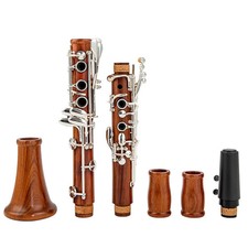 Red Wood Professional Clarinet Bb Rosewood Silvering Keys Solid Wood