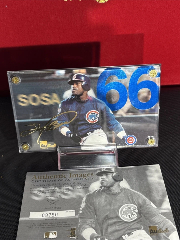 Sammy Sosa 66th Home Run 24K Gold Signature Foto 2 de 2