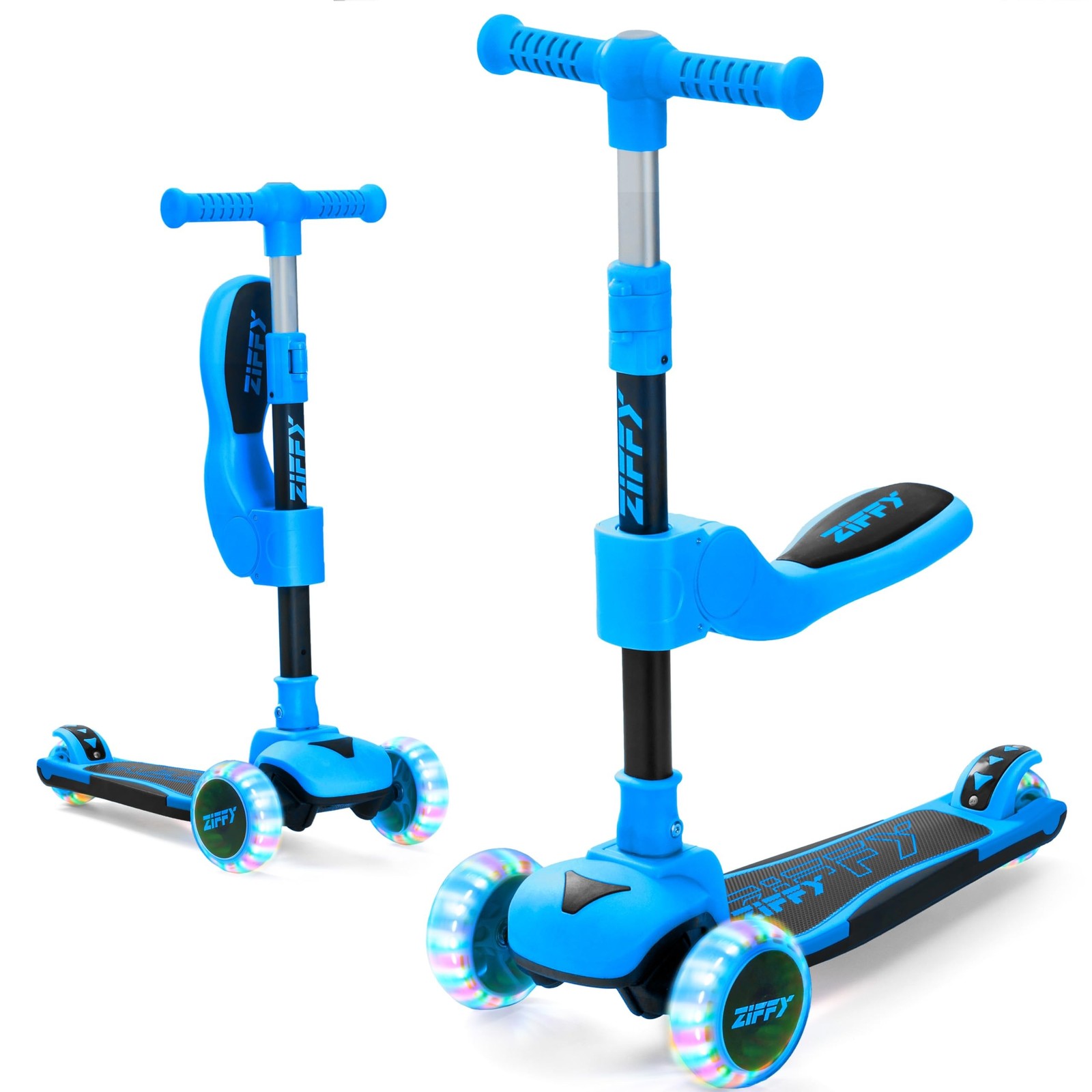 ZIFFY 2-in-1 Toddler Scooter with Seat, 3 Wheel Scooter with