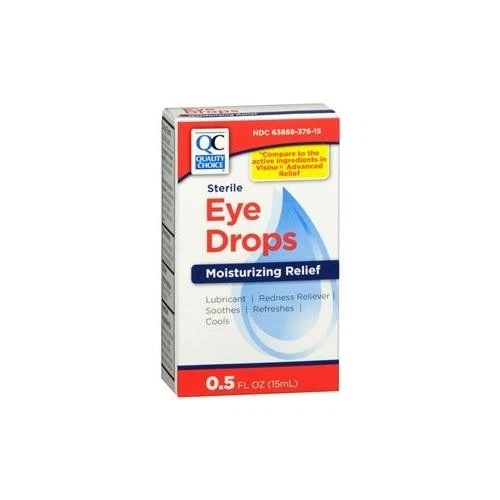 4 Pack Quality Choice Moisturizing Redness Reliever Eye Drops 0.5Oz Each