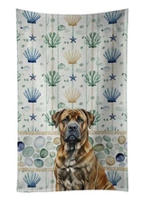 Brindle Boerboel Coastal Sea Glass Kitchen Towel WDK6920KTWL