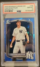 2025 Bowman Chrome Sapphire Edition 1st Bowman Prospects Cam Schlittler - PSA 10