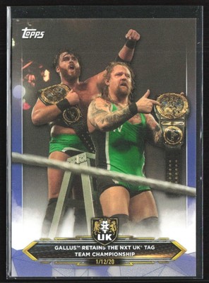 Gallus Retains the NXT UK Tag 2020 Topps WWE NXT Blue /50 #83