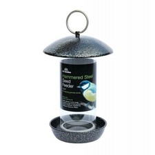 Image of Hammered Steel 2-Port Seed Feeder Tom Chambers Wild Bird Care CS047
