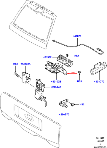 LAND ROVER RANGE ROVER 2003-2012 UPPER TAIL GATE LOCKING MECHANISM CWC500140 - Picture 4 of 4